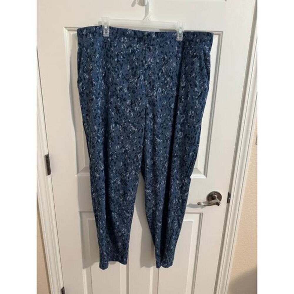 Athleta Brooklyn Ankle Pants Captivate Chrome Blue Camo Plus 20
